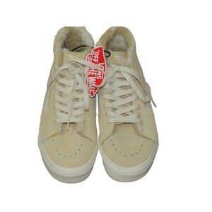 Vans Off The Wall Sk8-Hi MTE-1 Sherpa Lined Sneakers Size 7 Beige & White